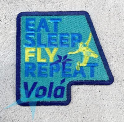 EMBROIDERY PATCH VOLA EAT SLEEP FLY REPEAT